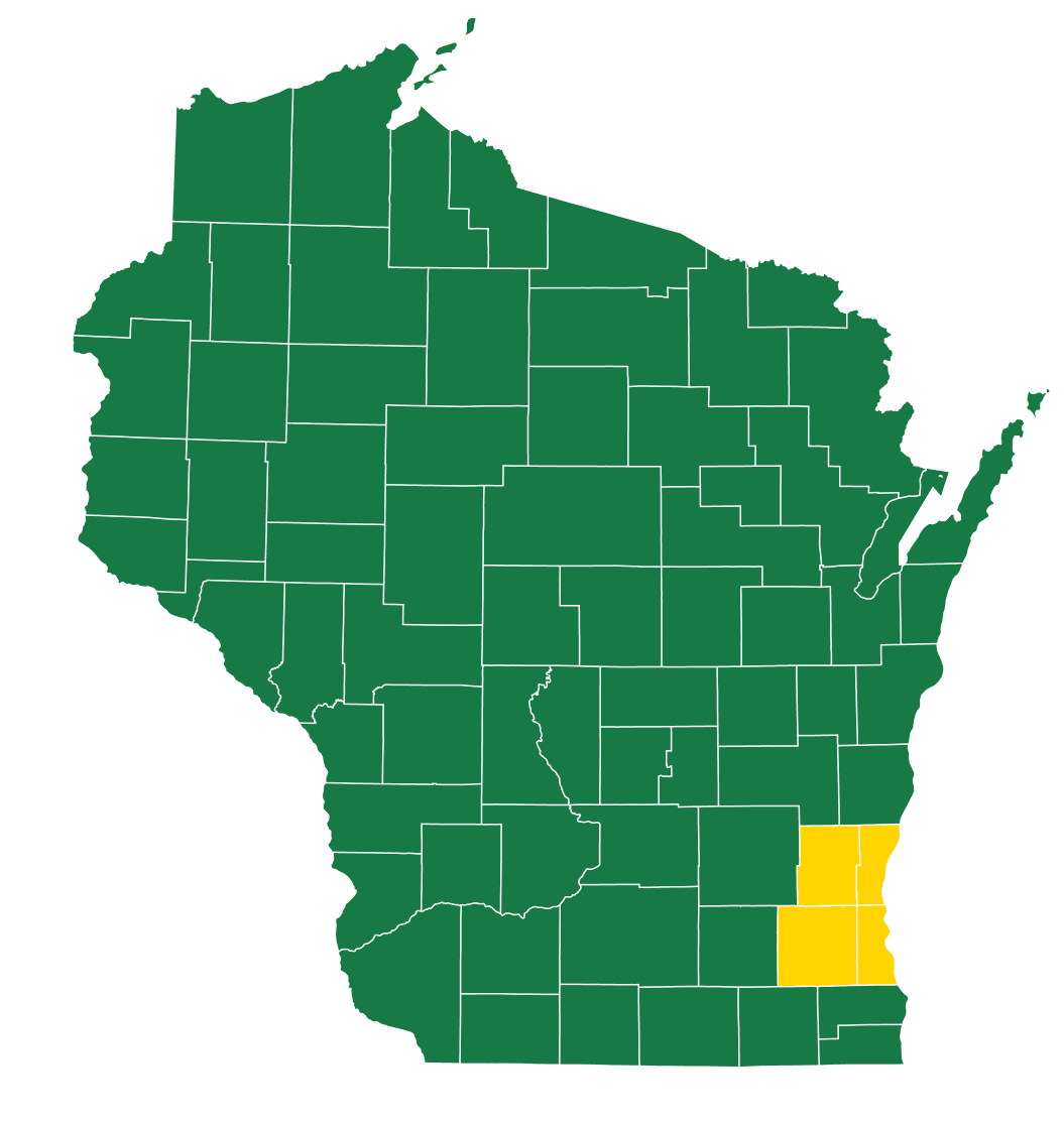 Wisconsin county sales coverage map